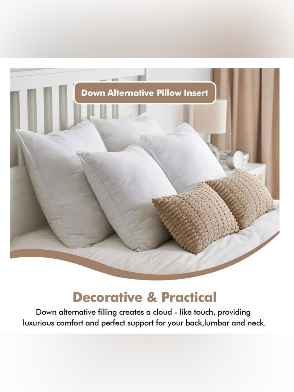 DECORATIVE PILLOW INSERT Down-Alternative Extra-Large SQUARE 28x28” (1-count)